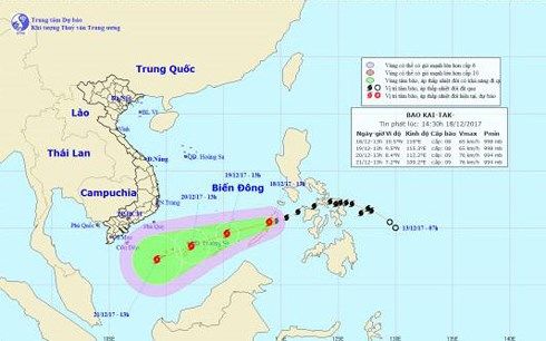 Bão số 15 vào Biển Đông, cách đảo Song Tử Tây 530km