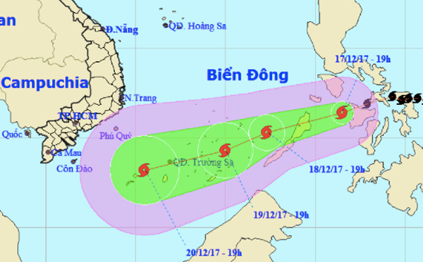 Thời tiết 18/12: Bão Kai-Tak vào biển Đông, tiếp tục mạnh thêm