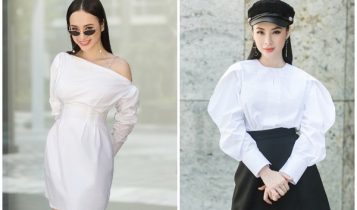 Angela Phương Trinh nữ tính và sang trọng với 2 màu trắng đen