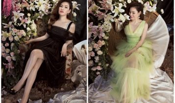 Hoa hậu Diễm Trần bồng bềnh xuyên thấu với váy voan