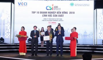Nestlé Việt Nam lọt Top 10 Doanh nghiệp bền vững Lĩnh vực sản xuất năm 2018