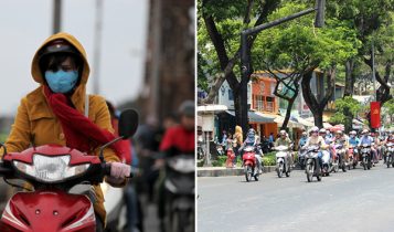 Thời tiết Hà Nội mưa rét, Sài Gòn nắng nóng