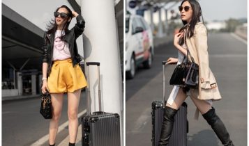 Mai Thanh Hà với phong cách thời trang sân bay