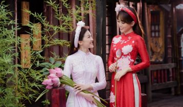 Á hậu Phương Nga và diễn viên Lương Thanh đọ sắc trong tà áo dài