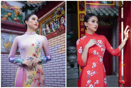 Hoa hậu Tiểu Vy khoe sắc mặn mà trong trang phục áo dài truyền thống