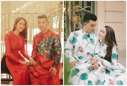 Vợ chồng Ưng Hoàng Phúc du xuân với áo dài của NTK Thủy Nguyễn