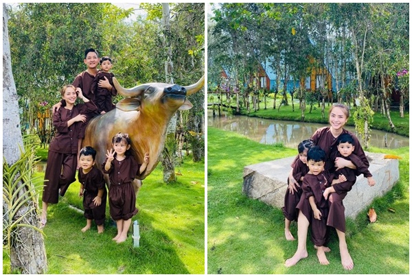 Gia đình Thành Đạt – Hải Băng thích thú với cuộc sống thôn quê