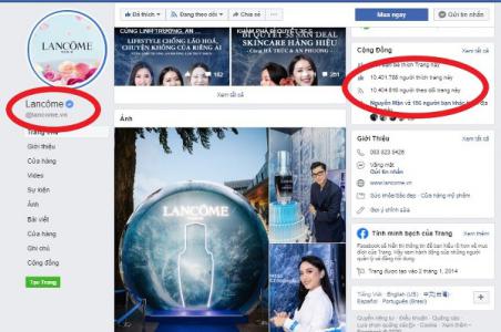 Hàng loạt Fanpage và website giả mạo Lancôme Việt Nam bán hàng giả