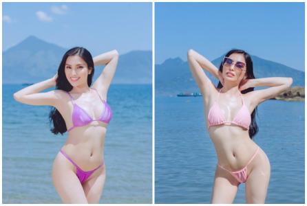 Nữ MC Kim Huyền Sâm gây sốt khi hở bạo với bikini