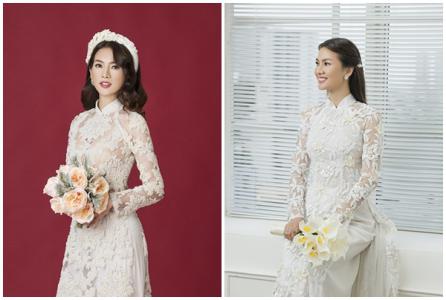 Anh Thư diện áo dài cưới của NTK Minh Châu