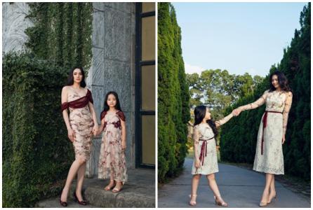 Trang Nhung và con gái mặc đồ đôi dạo phố