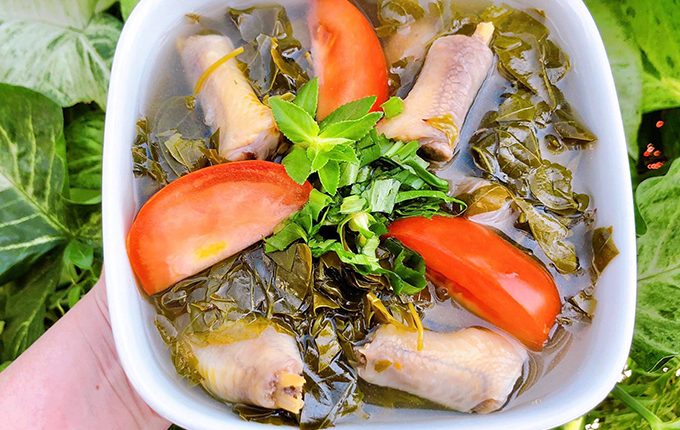 Thực đơn hàng ngày: Canh chân gà lá giang