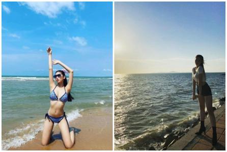 Ngọc Thảo diện bikini khoe dáng ở Thái Lan