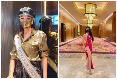 Trang phục và khẩu trang đồng bộ của Khánh Vân tại Miss Universe