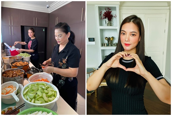 Trương Ngọc Ánh và mẹ nấu 300 suất cơm từ thiện tại nhà