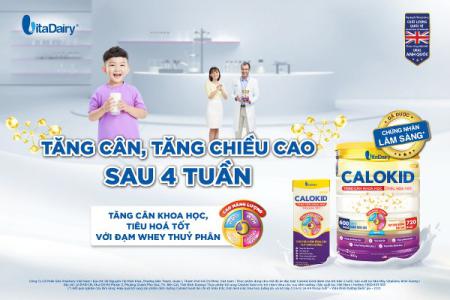 Calokid Gold giúp trẻ tăng cân tăng chiều cao sau 4 tuần