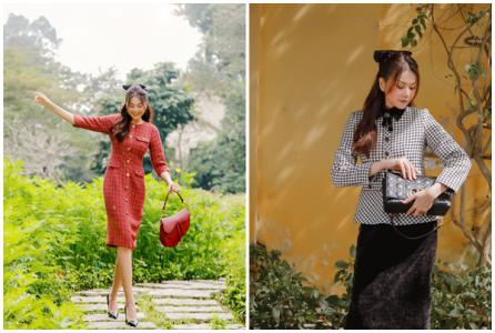 Thanh Hằng phối đồ thanh lịch với các mẫu váy vải tweed