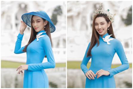 Bộ ảnh trong trang phục áo dài cùng nón lá trên đường phố Thái Lan của Thùy Tiên