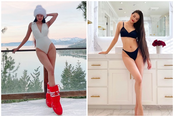 Hoa hậu Phạm Hương diện bikini giữa trời tuyết