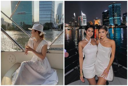 Những mẫu váy sao Việt chuộng khi diện trên du thuyền