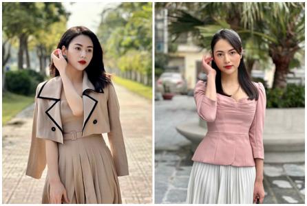 Việt Hoa thanh lịch với thời trang công sở