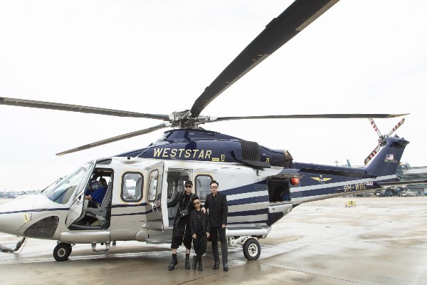 Đỗ Mạnh Cường cùng doanh nhân Huy Cận và bé Nhím trải nghiệm đi trực thăng