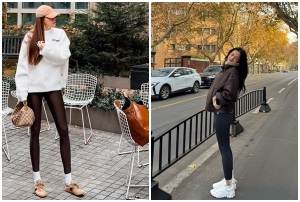 Nhiều người trong giới yêu thời trang theo đuổi mốt quần legging giữ nhiệt