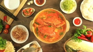 Thực đơn hàng ngày: Lẩu ghẹ kim chi 