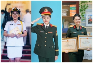 Thượng tá Nguyễn Phương Anh, Đại úy Hoàng Hồng Ngọc và Đại úy Lương Nguyệt Anh có giọng hát nội lực