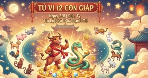 Tử vi 12 con giáp 03/08/2026: Sửu, Thìn, Tỵ đón vận may, Mão, Tuất cần thận trọng