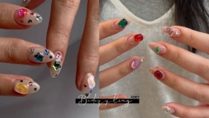 6 kiểu nail đính đá màu giúp đôi tay thêm nổi bật mà không quá cầu kỳ